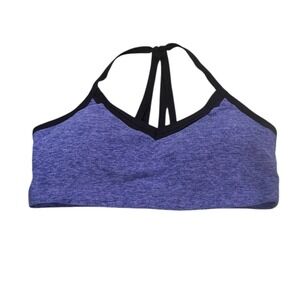 Beyond Yoga Revolve Medium Spacedye Lattice Panel Bra Faded Denim Lavender Mist